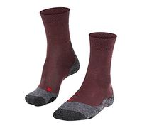 FALKE Women's TK2 Explore Melange W So Wool Thick Anti-Blister 1 Pair Hiking Socks, Red Winetasting 8546, 4-5