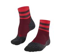 FALKE Women's TK2 Explore Short W Sso Wool Functional Yarn Thick Anti-Blister Hiking Socks 1 pair, Red Fuego-Black 8078, 2.5-3.5
