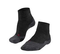 FALKE Women's TK2 Explore Short W Sso Wool Thick Anti-Blister Hiking Socks 1 Pair, Grey Asphalt Melange 3180, 7-8