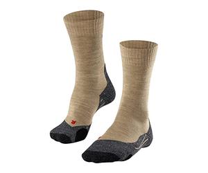 FALKE Women's TK2 Explore W So Wool Thick Anti-Blister 1 Pair Hiking Socks, Beige Nature Melange 4100, 7-8