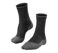 FALKE Women's TK2 Explore Wool Silk W So Thermo-Regulated Thick Anti-Blister Hiking Socks 1 Pair, Grey Anthracite Melange 3080, 2.5-3.5