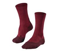 FALKE Women's TK2 Explore Wool W So Breathable Thick Anti-Blister Hiking Socks 1 Pair, Red Scarlet 8280, 7-8