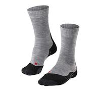 FALKE Women's TK2 Explore W So Wool Thick Anti-Blister 1 Pair Hiking Socks, Grey Light 3403, 2.5-3.5