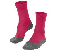FALKE Women's TK5 Wander W So Wool Thin Anti-Blister 1 Pair Hiking Socks, Pink Rose/Grey 8560, 7-8
