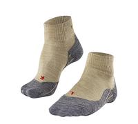 FALKE Women's TK5 Wander Short W SSO Wool Thin Anti-Blister 1 Pair Hiking Socks, Beige (Nature Melange 4100), 4-5