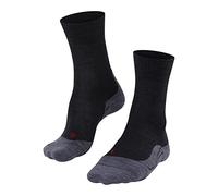 FALKE Women's TK5 Wander W So Wool Thin Anti-Blister 1 Pair Hiking Socks, Grey Asphalt Melange 3180, 4-5