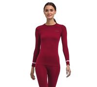 FALKE Women's Warm Trend Round Neck W L/s Sh Functional Yarn Quick Dry Base Layer Top 1 Piece, Red Merlot 8117, L