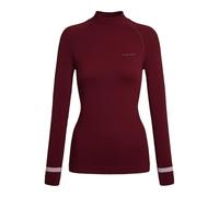 FALKE Women's Warm Turtleneck W L/s Sh Functional Yarn Quick Dry 1 Piece Base Layer Top, Red Merlot 8117 Trend, S