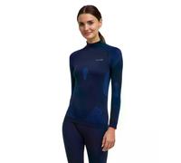 FALKE Women's Warm Turtleneck W L/s Sh Functional Yarn Quick Dry Base Layer Top 1 Piece, Blue Space 6116, XS