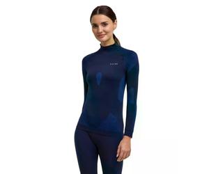 FALKE Women's Warm Turtleneck W L/s Sh Functional Yarn Quick Dry Base Layer Top 1 Piece, Blue Space 6116, XS