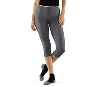 FALKE Women's Wool-Tech Light 3/4 W Ti Functional Yarn Quick Dry 1 Piece Base Layer Bottom, Grey Grey-Heather 3757, S