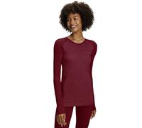 FALKE Women's Wool-Tech Light Round Neck W L/s Sh Functional Yarn Quick Dry 1 Piece Base Layer Top, Pink Red 8644, XL