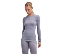 FALKE Women's Wool-Tech Light Round Neck W L/s Sh Wool Functional Yarn Quick Dry Base Layer Top 1 piece, Grey Grey-Heather 3757, L