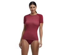 FALKE Women's Wool-Tech Light Round Neck W S/s Ts Functional Yarn Quick Dry 1 Piece Base Layer Top, Pink Red 8644, M