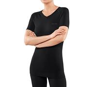 FALKE Women's Wool-Tech Light V Neck W S/s Ts Functional Yarn Quick Dry Base Layer Top 1 Piece, Black 3000, S