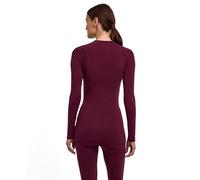 FALKE Women's Wool-Tech Protective W L/s Sh Wool Functional Yarn Quick Dry 1 Piece Base Layer Top, Red Barolo 8526, XL