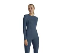 FALKE Women's Wool-Tech Round Neck W L/s Sh Functional Yarn Quick Dry 1 Piece Base Layer Top, Blue Capitain 6751, S