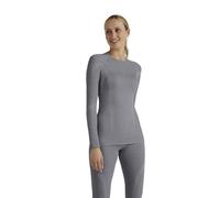 FALKE Women's Wool-Tech Round Neck W L/s Sh Functional Yarn Quick Dry 1 Piece Base Layer Top, Grey Grey-Heather 3757, S