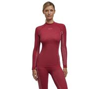 FALKE Women's Wool-Tech Round Neck W L/S SH Functional Yarn Quick Dry 1 Piece Base Layer Top, Red (Red 8644) - Trend, XS