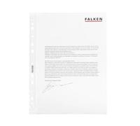 Original Falken 100 pack Economy PP plastic brochure pockets. For DIN A4 transparent crystal clear open top transparent plastic cover transparent cover ideal for folders ring binders and files