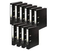 FALKEN Original Black Plastic Folder, A4, 10 Pack, Made in Germany, 5cm Wide, 350 Sheet Capacity, FSC Certified