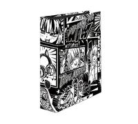 FALKEN Original Falken Manga Black & White Motif Folder, Made in Germany, 8 cm Wide, DIN A4, Vegan Ring Binder, Letter Folder, Office Folder, Plastic Folder, Slotted Folder