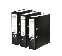 Original Falken Pack of 3 Polypropylene Colour Folders, Made in Germany, 8 cm Wide, DIN A4, Black, Vegan Plastic Folder, Ring Binder, Letter Folder, Office Folder, Plastic Folder, Slotted Folder