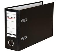 FALKEN Original PP-Color Plastic Folder, Special Format, 8 cm Wide DIN A5 Landscape, Changeable Window, Black, Account Statement Ring Binder File Folder, Made in Germany