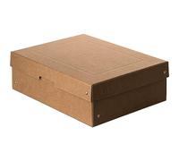 FALKEN Original PureBox Nature. Made in Germany, 100 mm high, DIN A4. Storage box with lid made of sturdy cardboard, vegan gift box, transport box, all-purpose box, Brown