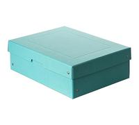 FALKEN Original PureBox Pastel, Made in Germany, 100 mm high, DIN A4, blue, storage box with lid made of sturdy cardboard, vegan gift box, transport box, all-purpose box