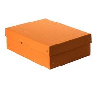 FALKEN Original PureBox Pastel Made in Germany 100 mm High DIN A4 Orange Storage Box with Lid Made of Sturdy Cardboard Vegan Gift Box Transport Box All-Purpose Box