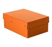 FALKEN Original PureBox Pastel Made in Germany 100 mm High DIN A5 Orange Storage Box with Lid Made of Sturdy Cardboard Vegan Gift Box Transport Box All-Purpose Box