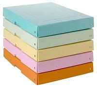 FALKEN Original PureBox Pastel Pack of 5 Made in Germany 40 mm High DIN A4 Assorted Colours Storage Box with Lid Made of Sturdy Cardboard Vegan Gift Box Transport Box All-Purpose Box