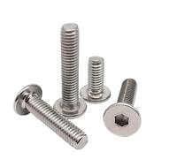 FALKIN 5/10/50Pcs 304 A2 Stainless Steel Hex Socket Ultra Thin Flat Head Allen Screws M1.6 M2 M2.5 M3 M4 M5 M6 M8(10mm,M2 50pcs)