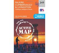 Falkirk, Cumbernauld & Livingston Map | Weatherproof | Linlithgow, Bathgate & Kilsyth | Ordnance Survey | OS Explorer Active Map 349 | Scotland | Walks | Hiking | Maps | Adventure