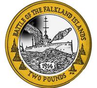 Falkland Islands 2014 Centenary of The Battle of Falkland £2 Coin