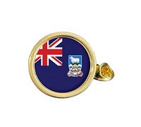 Falkland Islands Flag Anniversary Gold Plated Domed Lapel Pin Badge in Bag