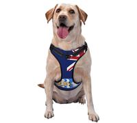 Falkland Islands Flag No Pull Dog Harness Adjustable Reflective Oxford Easy Control Medium Large Dog Harness