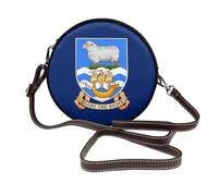 Falkland Islands Flag Women Round Crossbody Bags Leather Sling Bag Purse