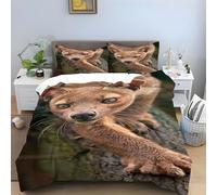 Falkland Mongoose Bedding - Animal Duvet Cover Sets, Soft Microfibre Quilt Cover, Reversible Duvet Covers with Zipper Closure, 2 Pillow Cases 50x75 cm -Ai2823