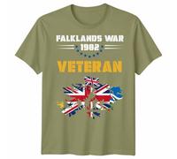 Falkland Wars 1982 Veteran Unisex T Shirt UK Flag Soldiers Remembrance Day Gift Mens Womens Tee