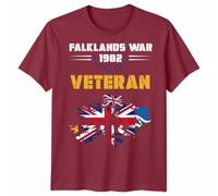 Falkland Wars 1982 Veteran Unisex T Shirt UK Flag Soldiers Remembrance Day Gift Mens Womens Tee