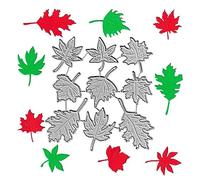 Fall 9pcs Maple Leaves Cutting Dies, Autumn Maple Leaf Die Cuts Metal Embossing Stencils Template Mould for Card Scrapbooking and DIY Craft Album Paper Card Decor