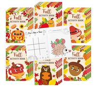Fall Activity Books for Kids - 48Pcs Autumn Theme Mini Games Coloring Book Set Bulk DIY Art Drawing Mazes Word Search Word Scramble Games for Thanksgiving Halloween Party Goodie Bags Stuffers Favors