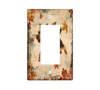 Fall Airedale Terrier Dog Decorative Light Switch Cover Plate 1 Gang Single Rocker, Autumn Luxury Maple Leaf Electrical Faceplate for Kitchen Bathroom, Pet Switchcover Decor
