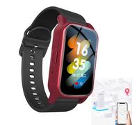 Fall Alarm for Elderly, Gps Tracker for Elderly Dementia, Personal Alarms for Elderly, Sos Button, Fall Alarm Video Call Voice Call IP67 Waterproof Long Standby Multiple Languages,Red