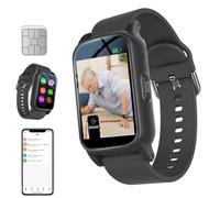 Fall Alarm for Elderly, Gps Tracker for Elderly Dementia, Personal Alarms for Elderly, Sos Button, Fall Alarm Video Call Voice Call IP67 Waterproof Long Standby Multiple Languages,Black