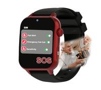 Fall Alarm for Elderly Personal Alarms for Elderly Sos Button Fall Alarm Video Call Voice Call Multiple Languages,Red