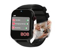 Fall Alarm for Elderly Personal Alarms for Elderly Sos Button Fall Alarm Video Call Voice Call Multiple Languages,Black