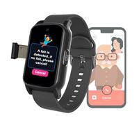Fall Alarm Watch for Elderly, GPS Tracker, SOS Call, Video Calling Device, for Seniors/Dementia/Alzheimer's, Elderly EssentialsBlack,1.25 * 0.57 * 2.22inch